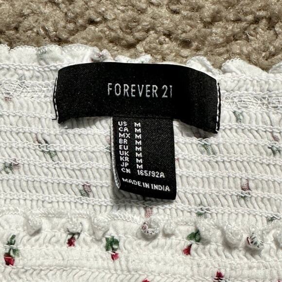 Forever 21 Smocked Rose Print Cropped Tank Top - Picture 4 of 4